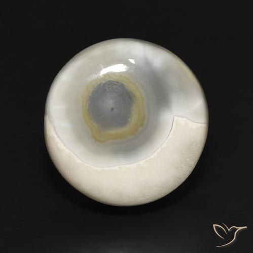 16.75ct Naturel Blanc multicolore Agate, Tour, Opaque