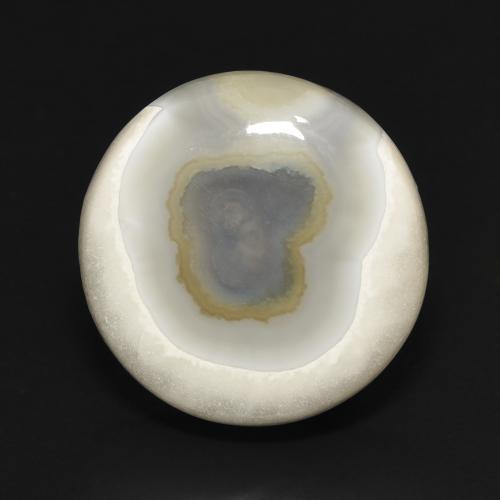 15.97ct Naturel Blanc multicolore Agate, Tour, Opaque, Photo A