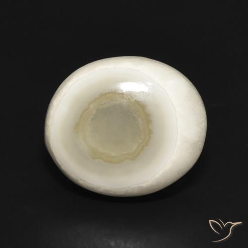6.02ct Naturel Blanc multicolore Agate, ovale, Opaque