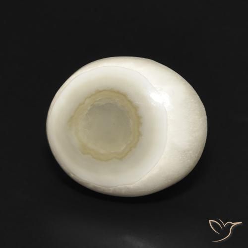 Agate Blanc multicolore naturelle ovale, 6.02 ct, Opaque
