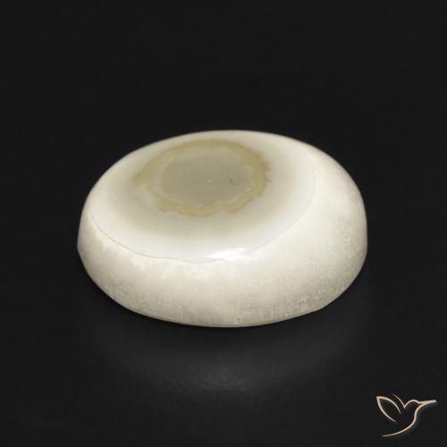 Agate Blanc multicolore naturelle ovale, 6.02 ct, Opaque