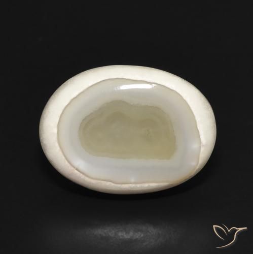 8.72ct Naturel Blanc multicolore Agate, ovale, Opaque