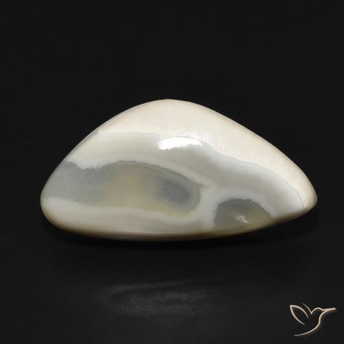 15.91ct Naturel Blanc cassé Agate, Fantaisie, Opaque