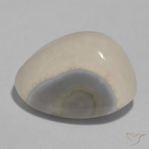 Agate White Cream naturelle Fantaisie, 11.22 ct, Opaque