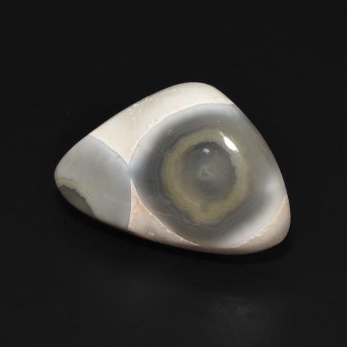Agate Blanc multicolore naturelle Fantaisie, 11.86 ct, Opaque