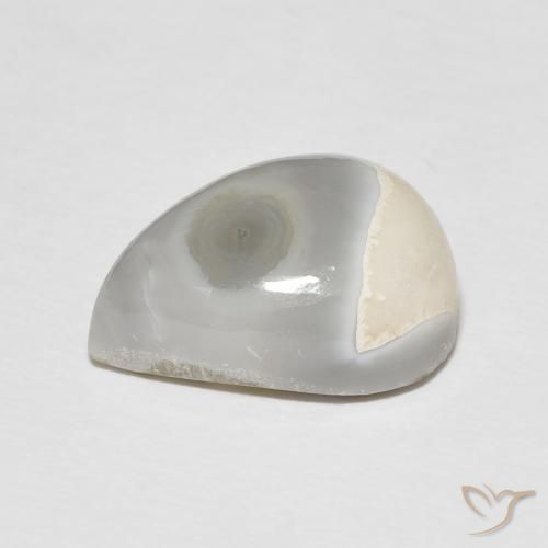 Agate Blanc chaud naturelle En forme de poire, 8.53 ct, Opaque