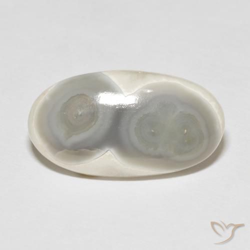 16.39ct Naturel Blanc crème Agate, ovale, Opaque