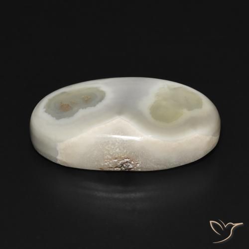 Agate Blanc chaud naturelle ovale, 29.67 ct, Opaque