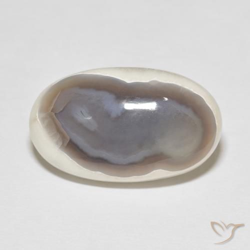 22.38ct Naturel Blanc multicolore Agate, ovale, Opaque