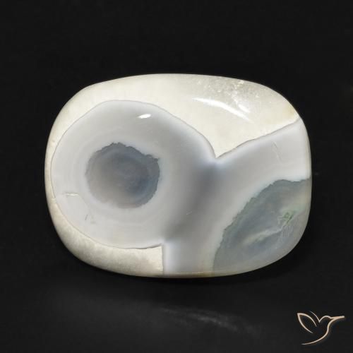 8.05ct Naturel Blanc multicolore Agate, Coussin, Opaque