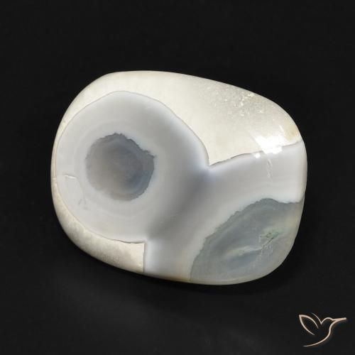 Agate Blanc multicolore naturelle Coussin, 8.05 ct, Opaque