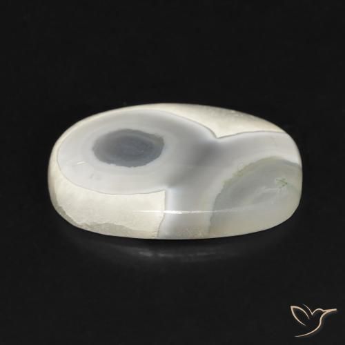 Agate Blanc multicolore naturelle Coussin, 8.05 ct, Opaque