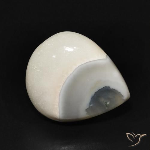 Agate Blanc cassé naturelle En forme de poire, 7.58 ct, Opaque