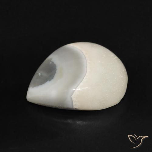 Agate Blanc cassé naturelle En forme de poire, 7.58 ct, Opaque