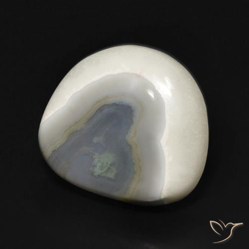 Agate Blanc multicolore naturelle Fantaisie, 14.42 ct, Opaque