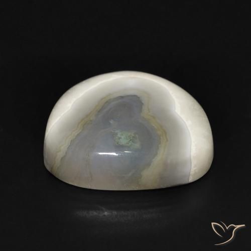 Agate Blanc multicolore naturelle Fantaisie, 14.42 ct, Opaque
