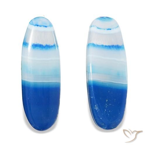 Shop natural 31.70ct Bleu multicolore Agate gems, Coupe ovale, from Namibie at GemSelect. In stock, global shipping!