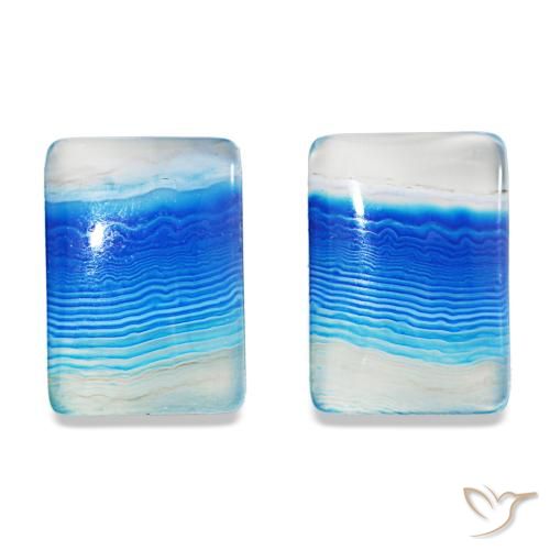 Shop natural 16.94ct Bleu multicolore Agate gems, Baquette, from Namibie at GemSelect. In stock, global shipping!