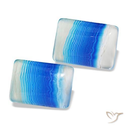 Shop natural 16.94ct Bleu multicolore Agate gems, Baquette, from Namibie at GemSelect. In stock, global shipping!