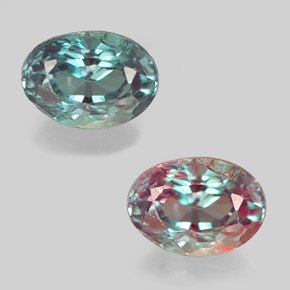 Alexandrite multicolore naturelle coupe ovale, 0,45 ct, VS