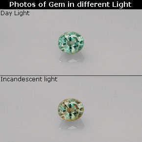 Alexandrite multicolore naturelle coupe ovale, 0,29 ct, VVS-VS