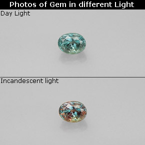 Alexandrite multicolore naturelle coupe ovale, 0,31 ct, VVS-VS