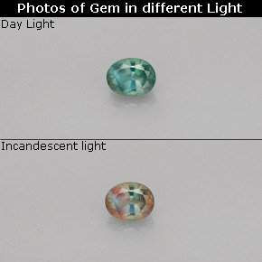 Alexandrite multicolore naturelle coupe ovale, 0,26 ct, VS