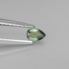 Alexandrite Vert rouge naturelle En forme de poire, 0.16 ct, VVS-VS