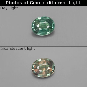 Alexandrite Vert rouge naturelle Coupe ovale, 0.12 ct, VS