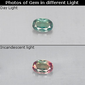 Alexandrite Vert rouge naturelle Coupe ovale, 0.11 ct, VS