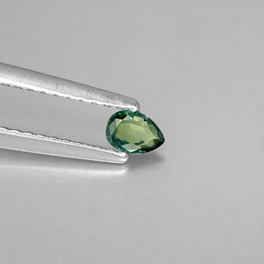 Alexandrite multicolore naturelle en forme de poire, 0,14 ct, VS