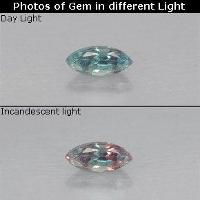 Alexandrite multicolore naturelle en forme de poire, 0,15 ct, VS