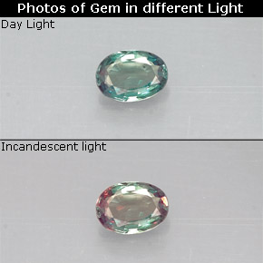 Alexandrite Vert rouge naturelle Coupe ovale, 0.15 ct, VS