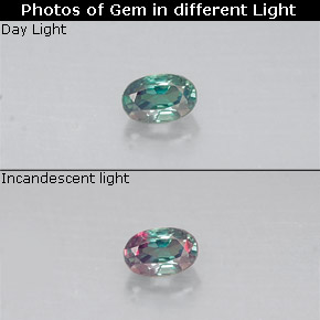 Alexandrite multicolore naturelle coupe ovale, 0,11 ct, VS