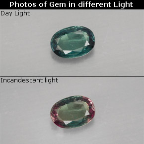 Alexandrite multicolore naturelle coupe ovale, 0,25 ct, VS