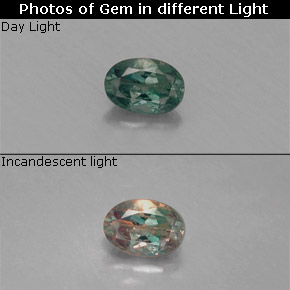 Alexandrite multicolore naturelle coupe ovale, 0,12 ct, VS