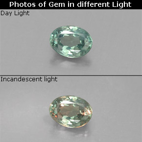 Alexandrite multicolore naturelle coupe ovale, 0,15 ct, VS