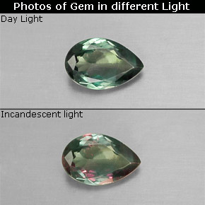 Alexandrite multicolore naturelle en forme de poire, 0,34 ct, VS