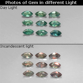 Achetez naturel ct Vert rouge Alexandrite gems, Marquise, En provenance Tanzanie chez GemSelect. En stock, livraison internationale!
