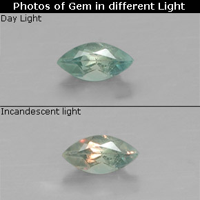 Alexandrite multicolore naturelle marquise, 0,10 ct, VVS-VS