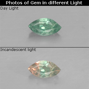 Alexandrite Vert rouge naturelle Marquise, 0.10 ct, VVS-VS