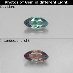 Alexandrite Vert rouge naturelle Marquise, 0.17 ct, VS