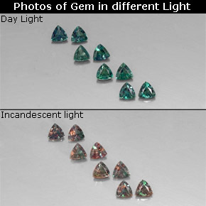 Achetez naturel ct Vert rouge Alexandrite gems, Trillion, En provenance Tanzanie chez GemSelect. En stock, livraison internationale!