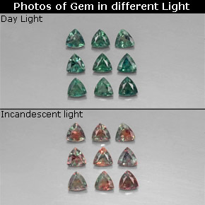 Achetez naturel ct Vert rouge Alexandrite gems, Trillion, En provenance Tanzanie chez GemSelect. En stock, livraison internationale!