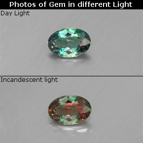 Alexandrite multicolore naturelle coupe ovale, 0,36 ct, VS-SI