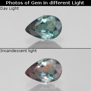 Alexandrite multicolore naturelle en forme de poire, 0,34 ct, VS-SI