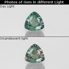 Alexandrite multicolore naturelle trillion, 0,15 ct, VS