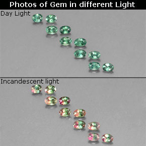 Achetez naturel ct vert/rouge alexandrite gems, coupe ovale, en provenance tanzanie chez gemselect. en stock, livraison internationale!