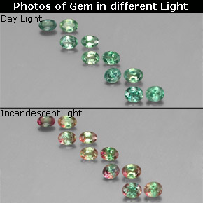 Achetez naturel ct Vert rouge Alexandrite gems, Coupe ovale, En provenance Tanzanie chez GemSelect. En stock, livraison internationale!
