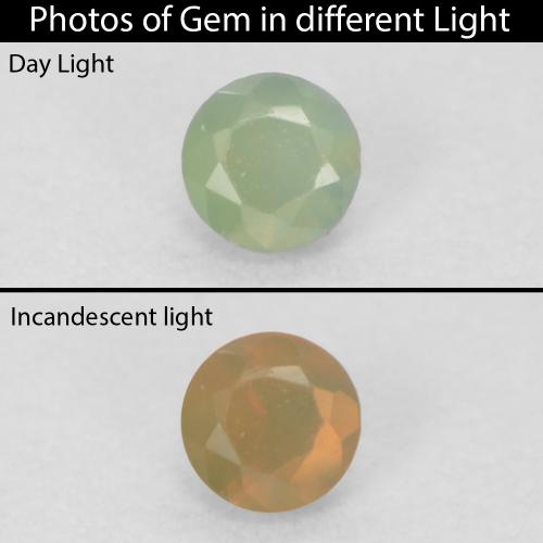 Alexandrite vert naturelle coupe roude, 0,06 ct, VVS